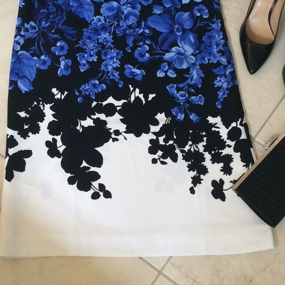 ANN TAYLOR FLORAL TOILE FLARE SLEEVE SHIFT DRESS - Picture 6 of 8